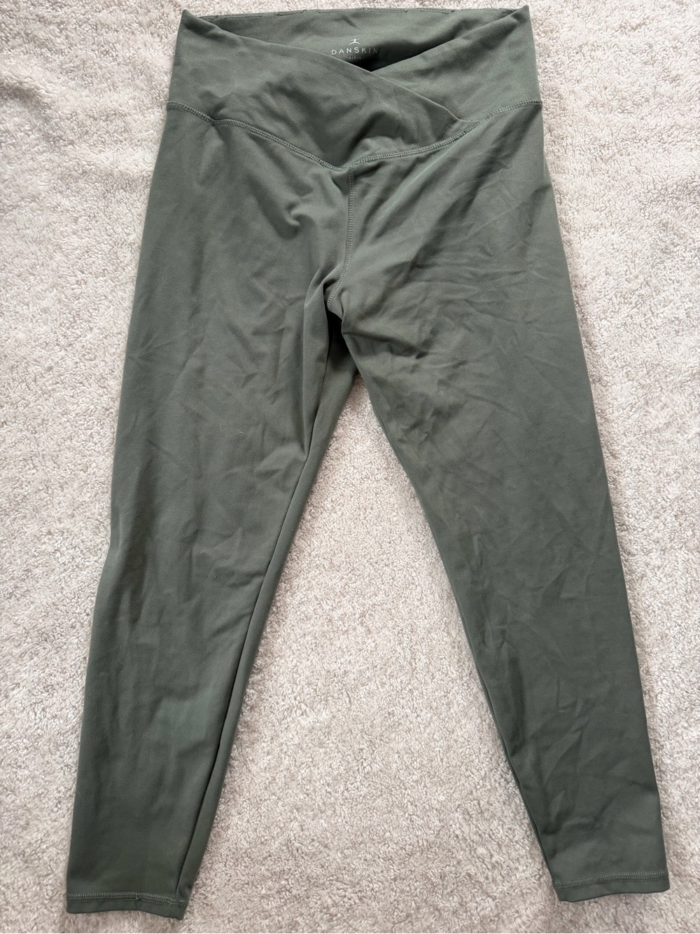 Danskin Olive Green Crossover Waist Leggings